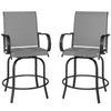 Outdoor Bar Stools Set of 2, 360° Swivel Bar Height Chairs, 26.8