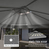10' x 10' Gazebo Canopy Replacement Cover, 2-Tier Garden Gazebo Roof Replacement, UPF30+, TOP COVER ONLY, Dark Grey