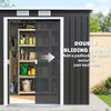 7' x 4' Galvanised Steel Garden Shed, with Foundation Kit -, Dark Grey