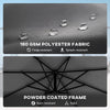 10FT Cantilever Patio Umbrella with 8 Ribs, Offset Patio Umbrella with Cover and Wind Ropes for Garden, Yard, Dark Grey