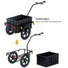 Bicycle Cargo Trailer 16 inch Air Wheel Wagon Trailer with Suitcase Large Capacity Enclosed Stroller Wagon - Black