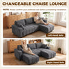Sectional Couch with Integrated Seat, 3 Seater L-Shaped Sofa with Changeable Chaise, Spring Cushion, Charcoal Grey