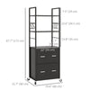 Mobile Filing Cabinet 2 Drawer File Cabinet with Key Adjustable Hanging Bar for Letter A4 and Legal Size Black