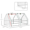 6' x 3' x 3' Portable Tunnel Greenhouse Outdoor Garden Mini with Large Zipper Doors & Water/UV PE Cover White