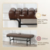 Bedroom Bench PU Leather End of Bed Bench with Cylindrical Seat and Metal Legs for Bedroom Living Room Hallway Brown