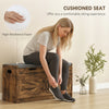 Shoe Storage Bench, Entryway Bench with 2-Tier Cabinet, Flip-Top Storage, Padded Cushion for Hallway, Rustic Brown