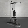 Soozier Lat Pull Down Machine, High / Low Pulley Machine with Adjustable Seat and Flip-Up Footplate