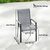 Stackable Patio Chairs Set of 4, Outdoor Dining Chairs with All Weather Breathable Mesh and Armrests, Grey
