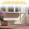 Wooden Catio Outdoor, Cat Window Box Enclosure for 2-3 Large Cats with 2 Jumping Platforms & Scratching Post, White
