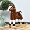 Qaba Baby Rocking Horse, Children Plush Animal Rocker, Kid Ride on Toy with Realistic Sound, Handle Grip, Brown