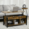 Lift Top Coffee Table, Modern Center Table with Storage Shelves and Hidden Compartment for Living Room, 41