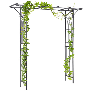 Metal Garden Arch Outdoor Walkway Arbor, 74.75