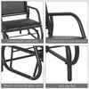 Patio Glider Set of 2 Outdoor Glider Chair with Breathable Mesh Seat & Backrest, Armrests and Metal Frame, Black