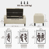 Storage Ottoman Bench Linen-Touch Fabric Tufted Chest Footstool with Flipping Top, Beige