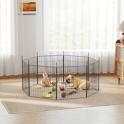 Dog Playpen for Indoor Outdoor use, Heavy Duty Dog Fence with Door, 23.6