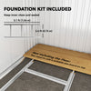 6.5x4FT Galvanised Metal Shed with Foundation Kit, Lockable Garden Tool Storage House with Sliding Doors, Vents