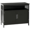 Kitchen Sideboard, Buffet Cabinet, Wooden Storage Console Table with 2-Level Cabinet and Open Shelf, Black