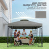 10' x 10' Gazebo Canopy Replacement Cover, 2-Tier Garden Gazebo Roof Replacement, UPF30+, TOP COVER ONLY, Grey