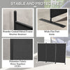 3 Panel Folding Outdoor Privacy Screen, 5.8FT Tall Room Divider with UV30+ Protection, Freestanding Privacy Panel Partition with Stable Base for Indoor Outdoor, Dark Grey