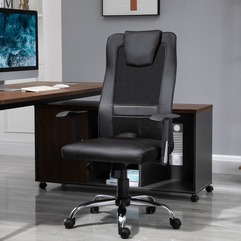 Ergonomic Office Chair with Thick Padded Headrest, Mesh Computer Desk Chair with Tilt Function, Armrest