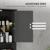 Medicine Cabinet, Wall-Mounted Bathroom Mirror Cabinet with Double Doors, Open Shelf, and Adjustable Shelf, Modern Bathroom Wall Cabinet, Black