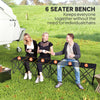 Portable 6-Seater Folding Camping Chair, Team Bench Chair with Carry Bag for Soccer Football Team, No Assembly
