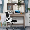 Computer Desk with Hutch, Home Office Table with Storage Shelves and Open Compartments for Writing, Work, Brown