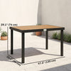 Aluminum Outdoor Dining Table for 6, Patio Rectangular Table, 47.2