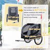 Dog Bike Trailer, Pet Cart, Bicycle Wagon, Travel Cargo, Carrier Attachment with Hitch, Foldable for Travelling, for Small Medium Dogs, Grey