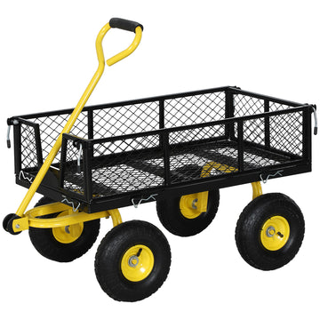 Steel Garden Cart, Utility Wagon with Removable Sides, 10