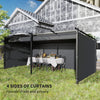 10' x 20' Metal Retractable Pergola Canopy with Sidewalls, Outdoor Gazebo UPF30+ Sun Shade Shelter for Garden, Deck, Dark Grey