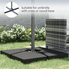 4 Pieces Base Weight Stand, Heavy Duty Square Offset Cantilever Umbrella Stand Weighted Base, Total 264Lbs Sand/ 176Lbs Water Filled