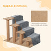 4-Step Dog Ramp for Sofa, Bed, and Couch, with Removable Cover, Light Grey