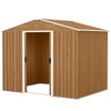 8' x 6' Outdoor Storage Shed, Metal Garden Tool Storage House with Lockable Sliding Doors and Vents for Backyard Patio Lawn