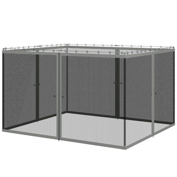 Replacement Mosquito Netting for Gazebo 10' x 12' Black Screen Walls for Canopy with Zippers, Dark Grey