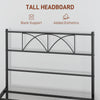 Metal Twin Platform Bed Frame with Headboard, Steel Slat Support, Underbed Storage, No Box Spring Needed, Easy Assembly