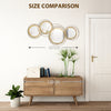 Metal Wall Art Gold Frame Circle Bathroom Mirror Decor Home Hanging Wall Sculptures for Living Room Bedroom Dining Room, 42.25