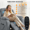 Massage Recliner Chair with Quiet Brushless Motor Pet-Friendly Fabric Power Recliner with 2 Memory Positions, Grey