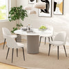 Set of 2 Mid-Back Dining Chair, Mid-Back Velvet-touch Upholstery Kitchen Chair for Living Room Dining Room, Cream White
