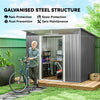 6' x 8.5' Outdoor Metal Garden Shed Utility Tool Storage Steel Backyard House, Grey