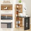 Fold-out Convertible Office Desk, Wall Mount Computer Desk with Blackboard and Side Shelf, Rustic Brown