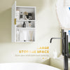 2-Piece Bathroom Storage Cabinet Set, Bathroom Cabinets with Adjustable Shelves, Free Standing, Wall-Mounted, White