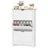 Shoe Storage Cabinet with 3 Flip Drawers and Adjustable Shelves for 9-18 Pairs of Shoes, White
