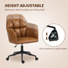 Swivel Office Chair, Faux Leather Desk Chair with Adjustable Height for Living Room, Bedroom, Study, Brown
