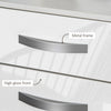 Modern Nightstand Set of 2, Bedside Tables with 3 High Gloss Drawers for Bedroom, White
