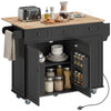 Kitchen Island on Wheels with Drop Leaf, Charging Station, Rolling Kitchen Cart with Wood Top, Adjustable Shelf