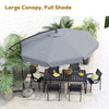 11FT Offset Hanging Patio Umbrella Cantilever Umbrella with Easy Tilt Adjustment, Cross Base and 8 Ribs for Backyard, Poolside, Lawn and Garden, Dark Grey