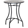 Mosaic Patio Table, Round Coffee Table with Metal Frame, Garden Furniture for Outdoor, Poolside, Green