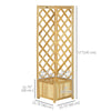 Raised Garden Bed Wood Planter with Trellis for Vine Climbing, 16