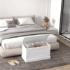 31.5 Inches Storage Chest, Storage Trunk with Safety Hinge, Wooden Box for Living Room, White Wood Grain